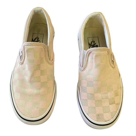 Vans Off The Wall Pink White Slip On Shoes Size 5 - Picture 3 of 8
